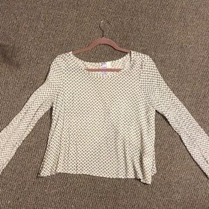 Open back printed blouse